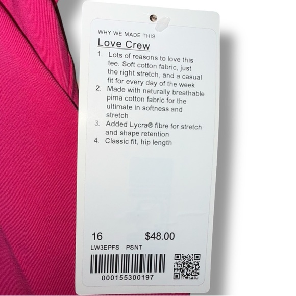 NWT LULULEMON Love Curved-Hem Crewneck T-Shirt - Passionate 16 - Picture 7 of 13